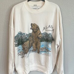 Abercrombie & Fitch Soft White Alaska Wilderness Sweater